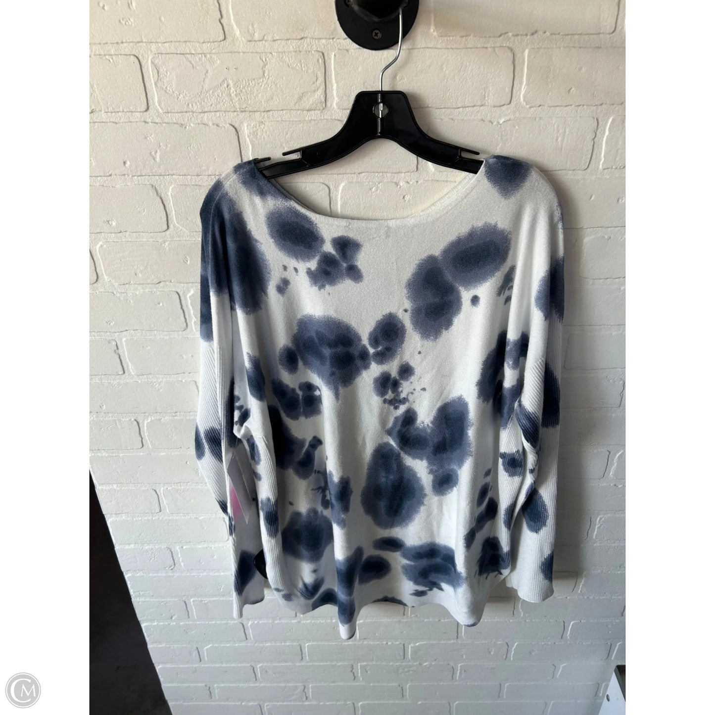 Sweater By Charlie B In Blue & White, Size: Xxl