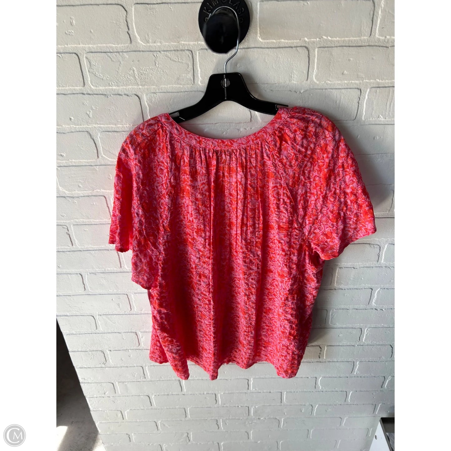 Top Short Sleeve By Style And Company In Orange & Pink, Size: Xl