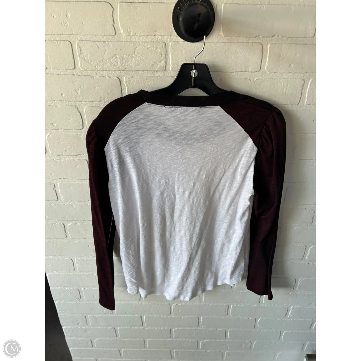 Top Long Sleeve Basic By Veronica Beard In Red & White, Size: M