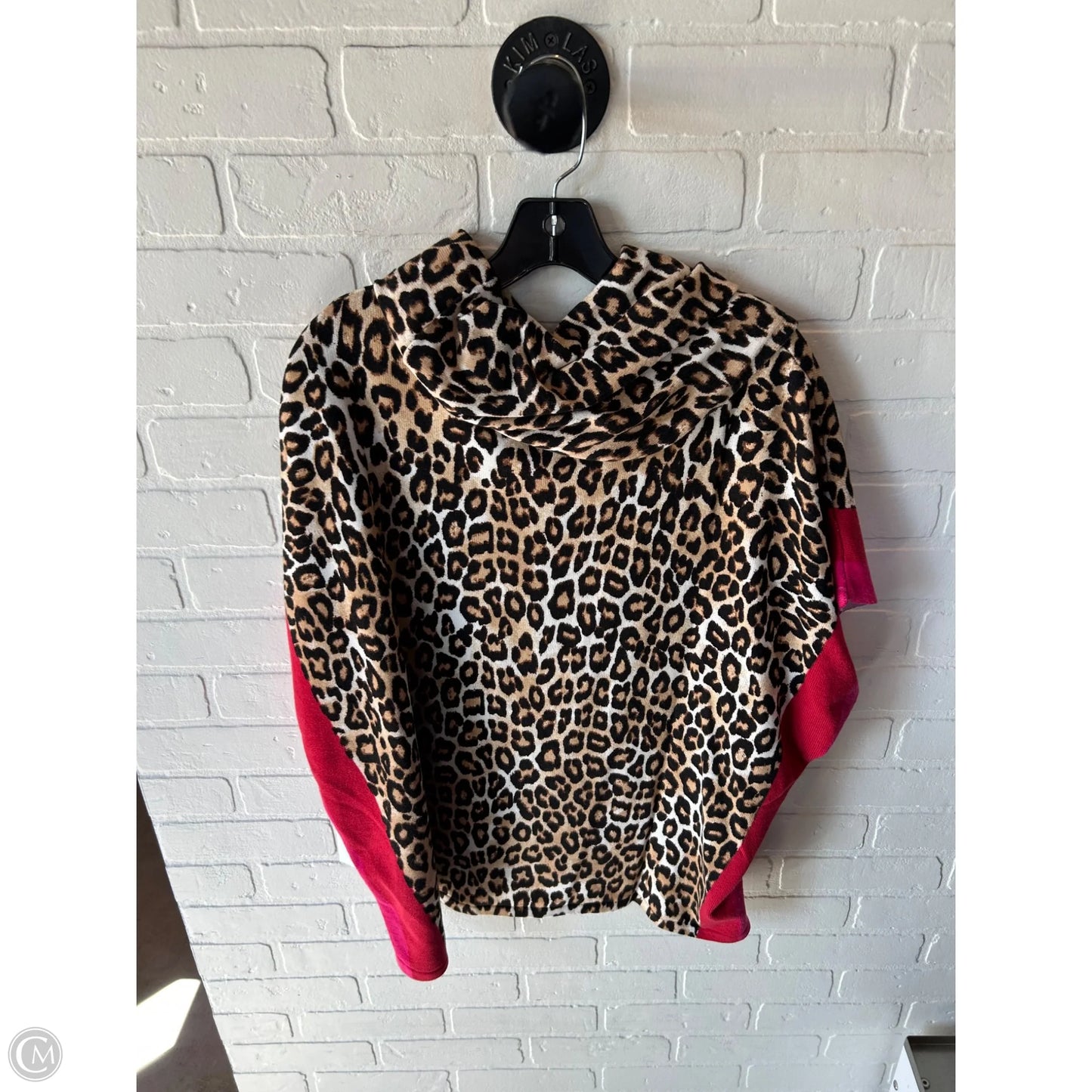 Poncho By Chicos In Black & Tan, Size: S