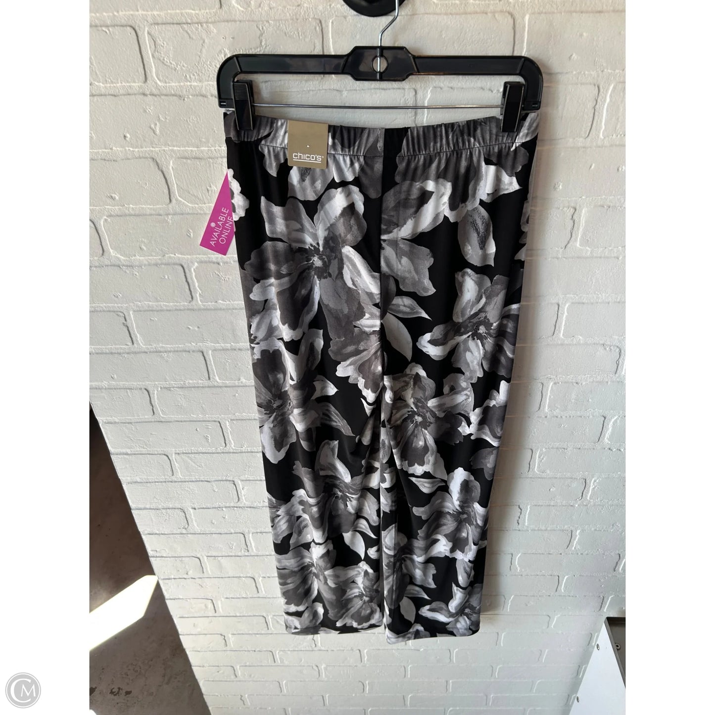 Pants Wide Leg By Chicos In Black & Grey, Size: 4