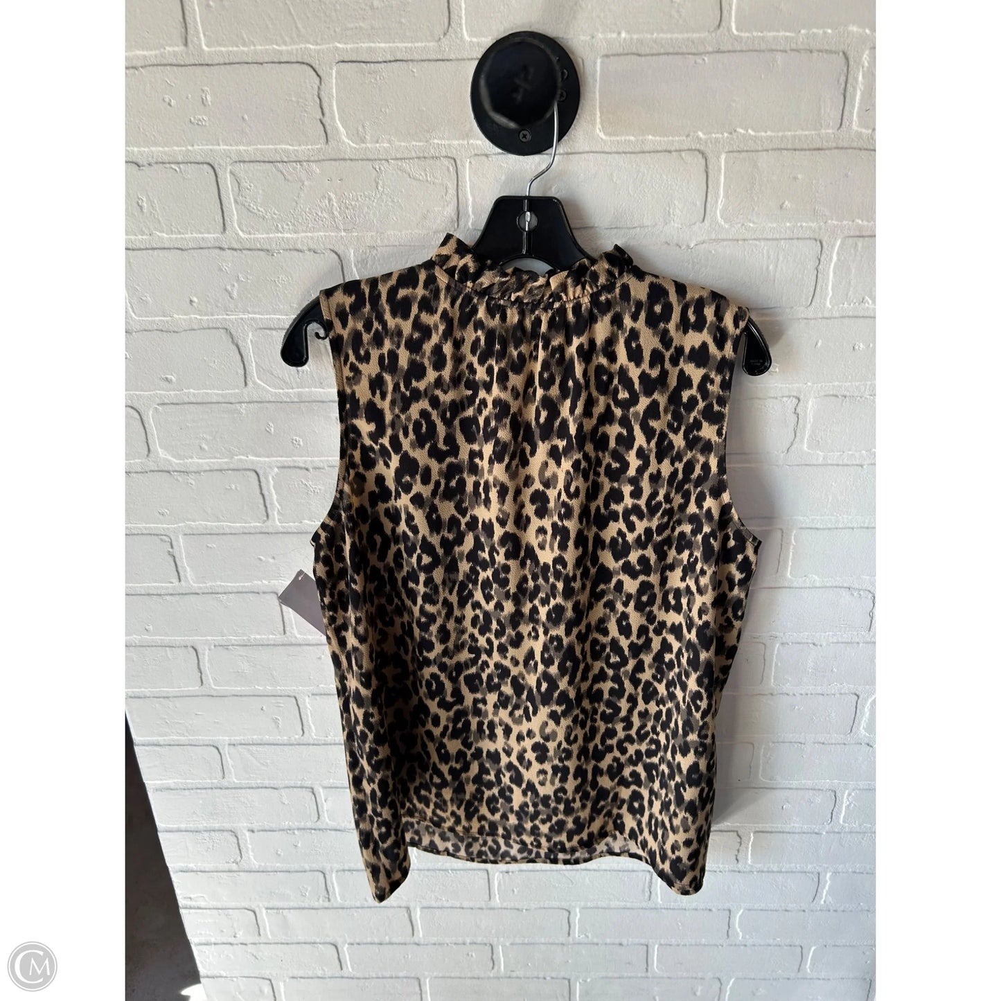 Top Sleeveless By Halogen In Black & Tan, Size: L