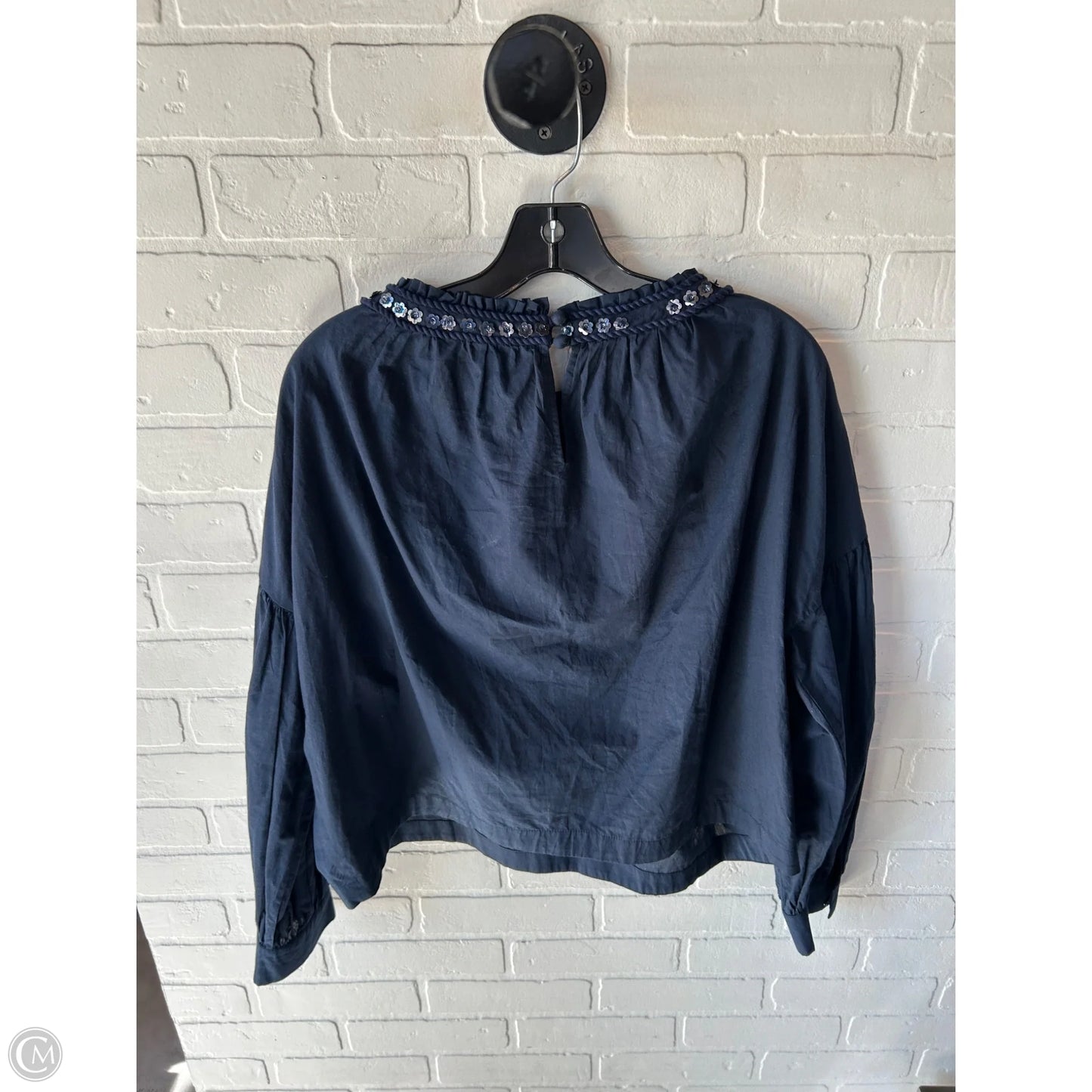 Top Long Sleeve By Cmc In Blue, Size: M