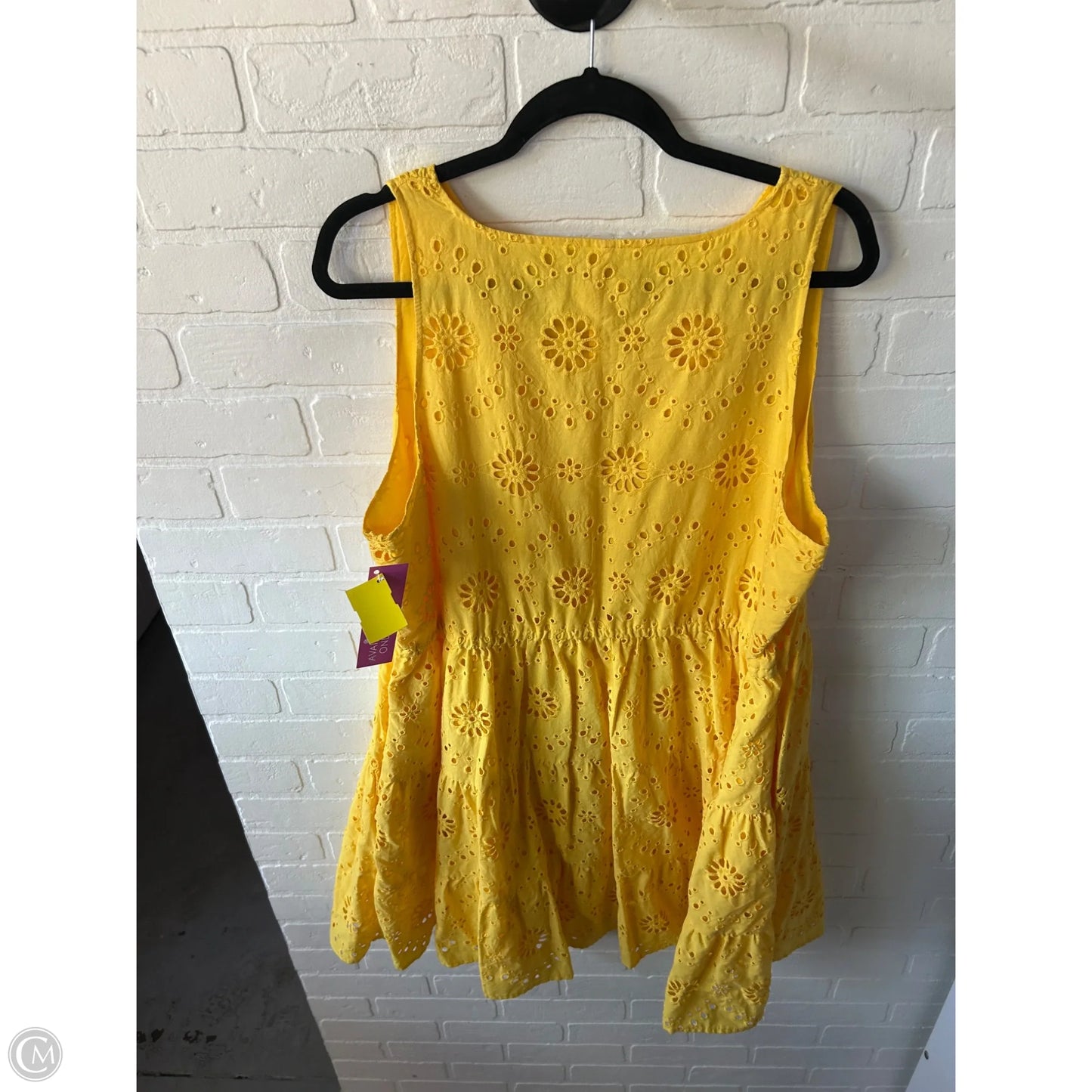 Dress Casual Short By Time And Tru In Yellow, Size: Xxl