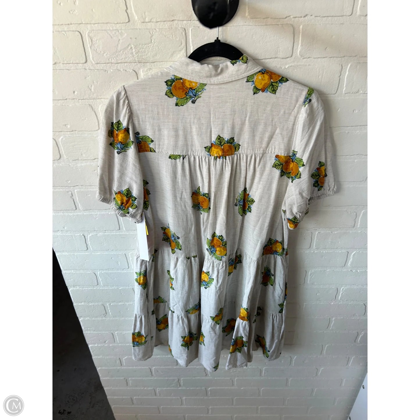 Dress Casual Short By Jane And Delancey In Cream & Yellow, Size: Xl