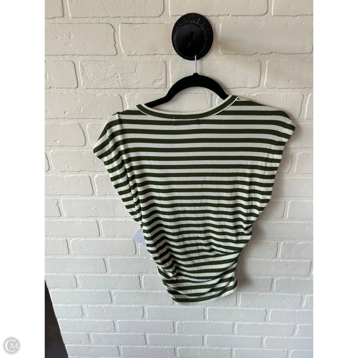 Top Sleeveless By Michael Stars In Green & White, Size: S