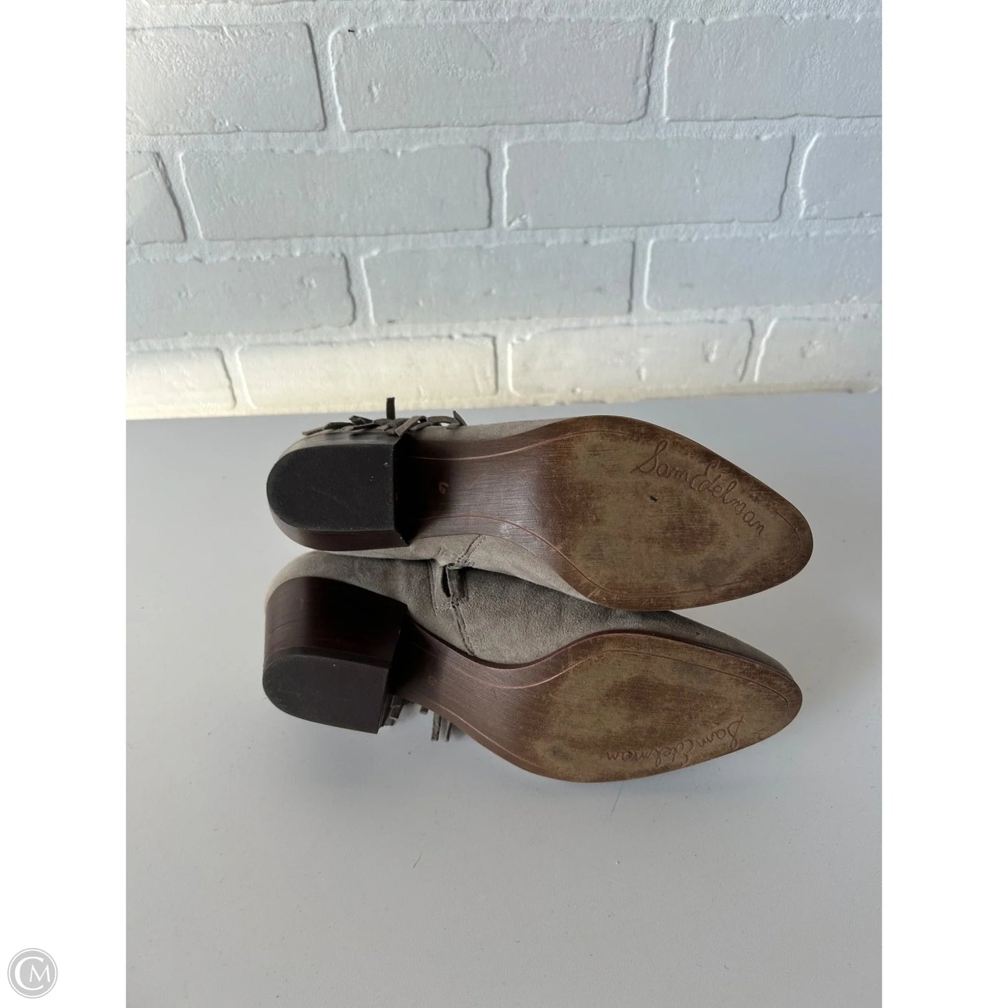 Boots Ankle Heels By Sam Edelman In Grey, Size: 6