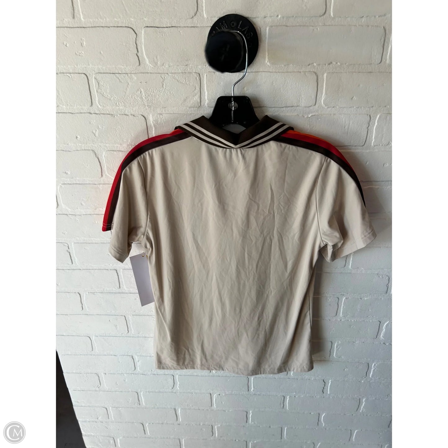 Top Short Sleeve By Cmc In Brown & Cream, Size: Xs