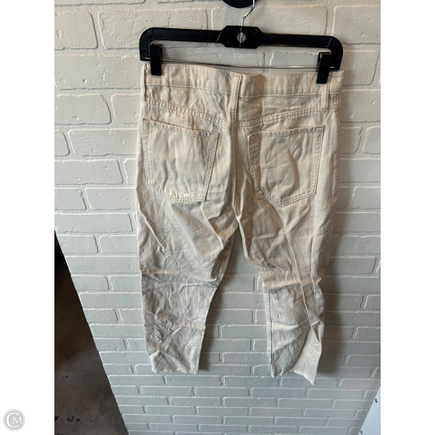 Jeans Straight By Banana Republic In Cream Denim, Size: 6