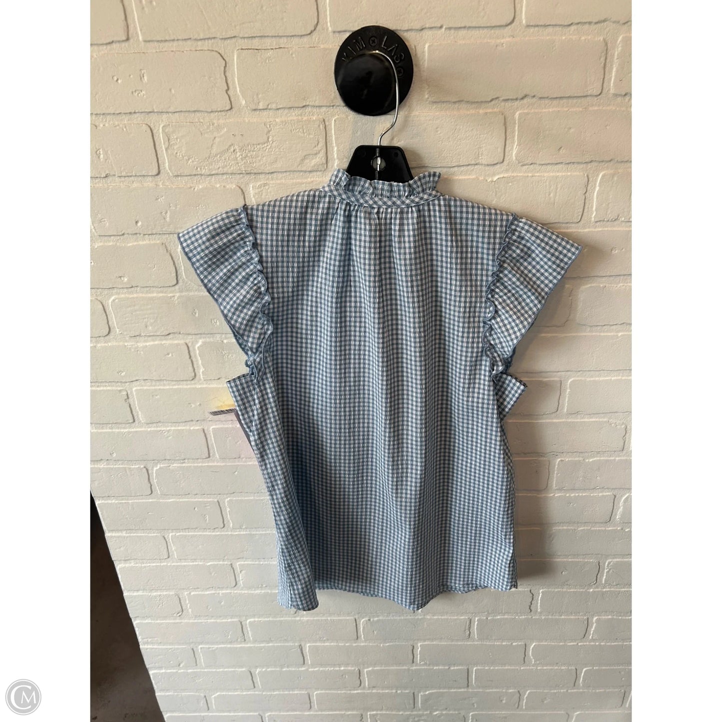 Top Short Sleeve By Clothes Mentor In Blue & White, Size: S