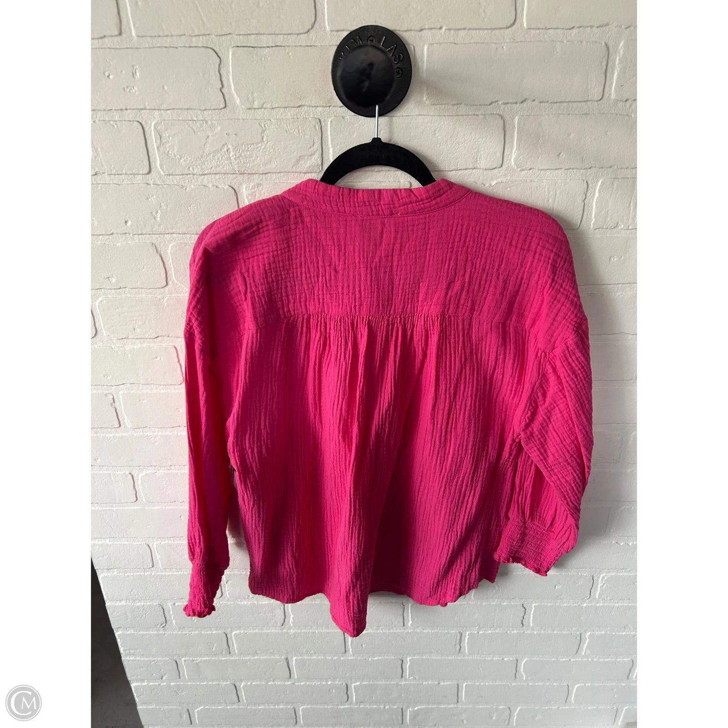 Top Long Sleeve By Evereve In Pink, Size: M