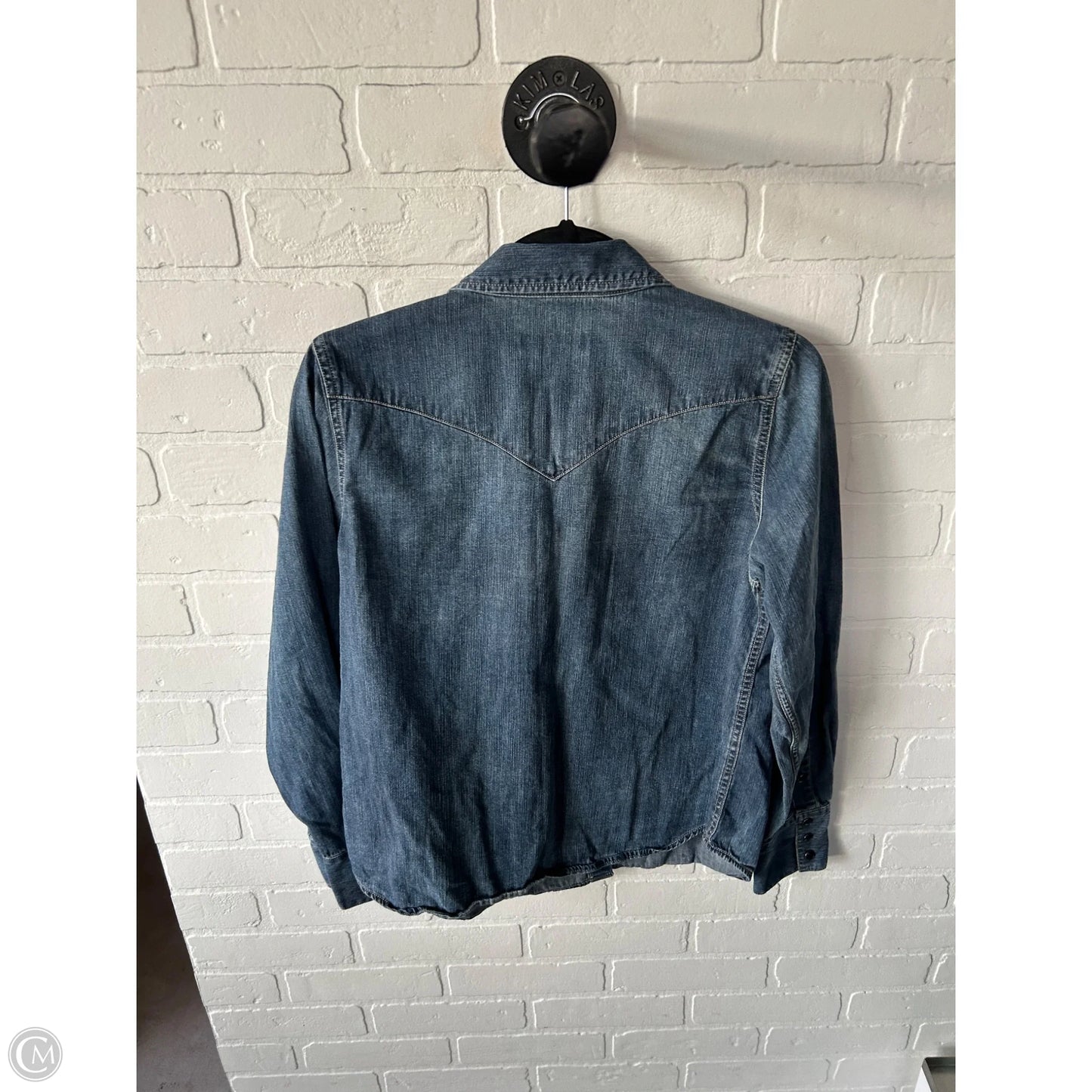 Top Long Sleeve By Nili Lotan In Blue Denim, Size: M