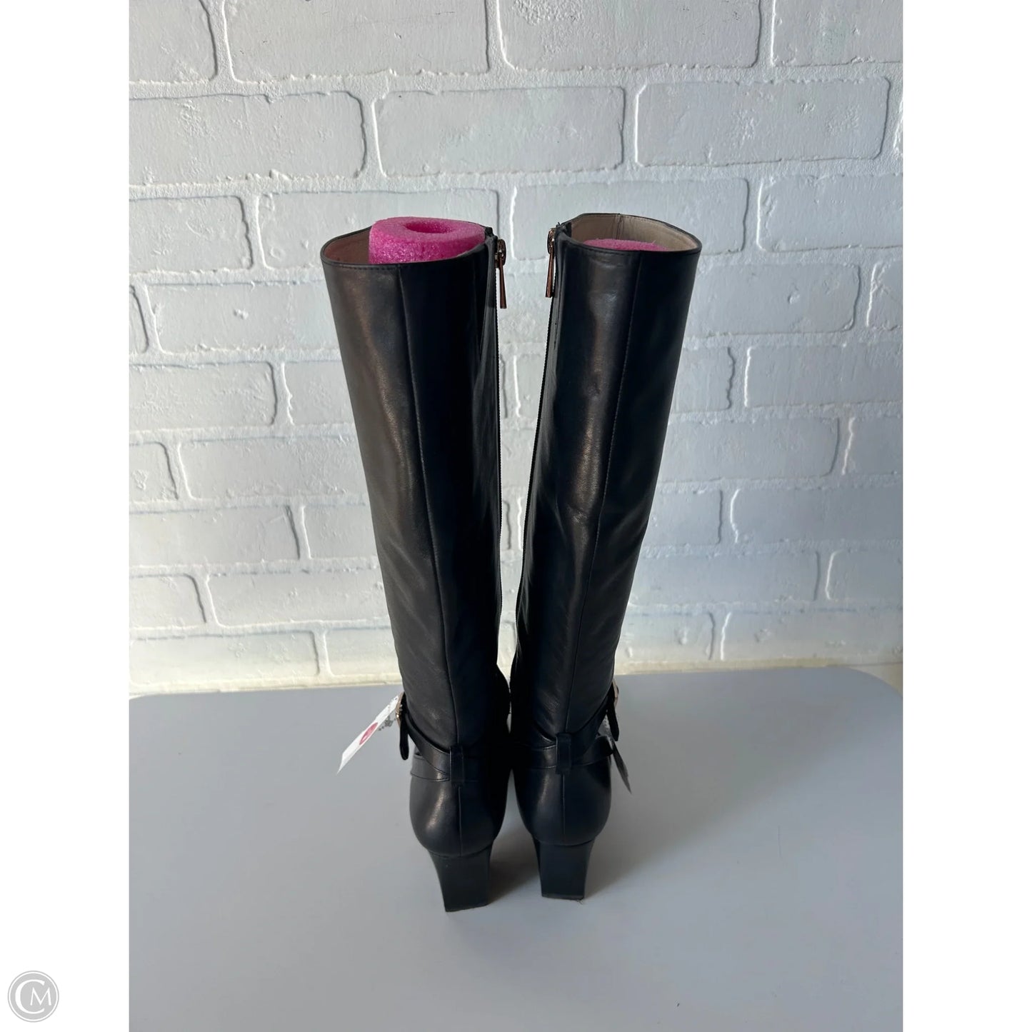Boots Knee Heels By Clothes Mentor In Black, Size: 7