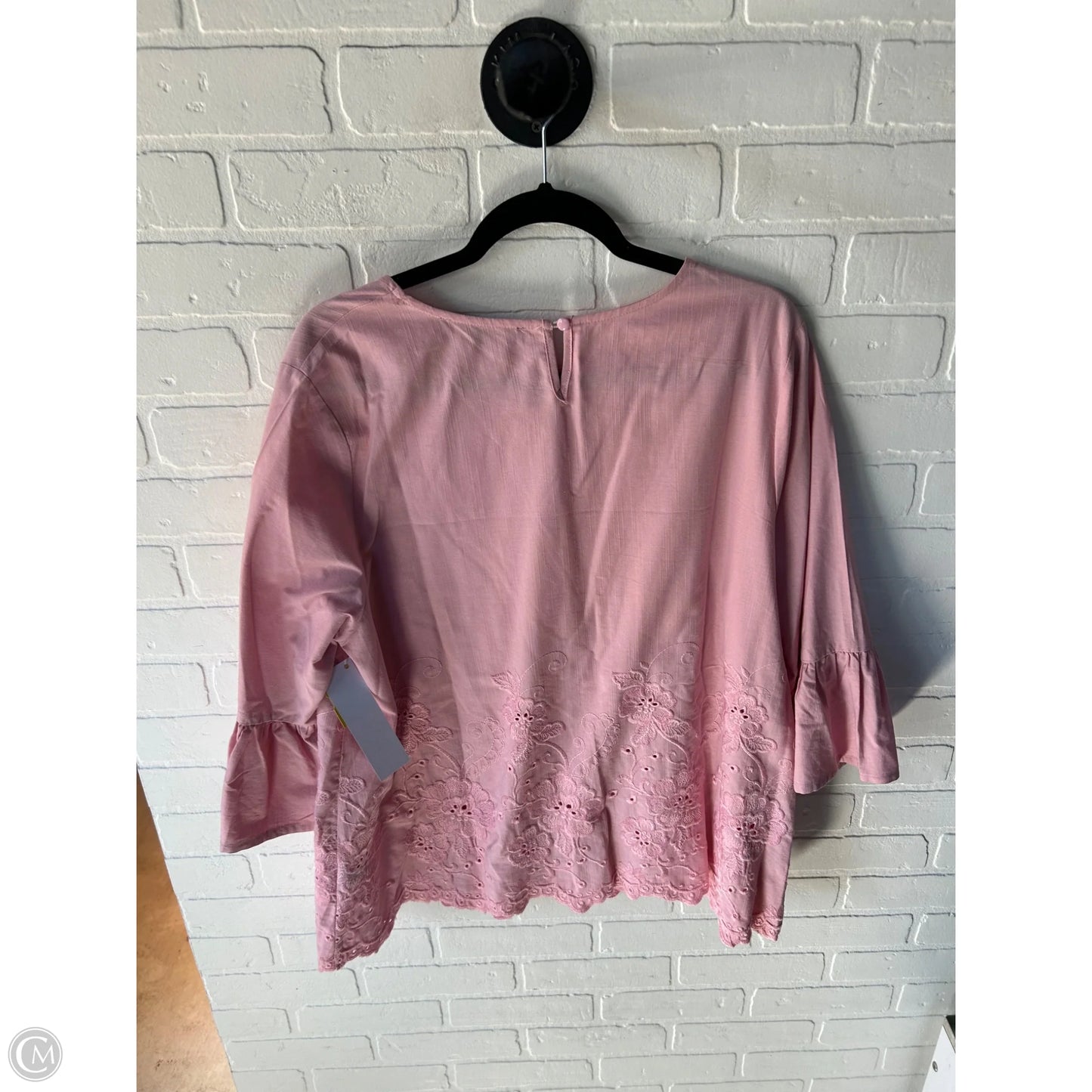 Top Long Sleeve By Calessa In Pink, Size: Xl