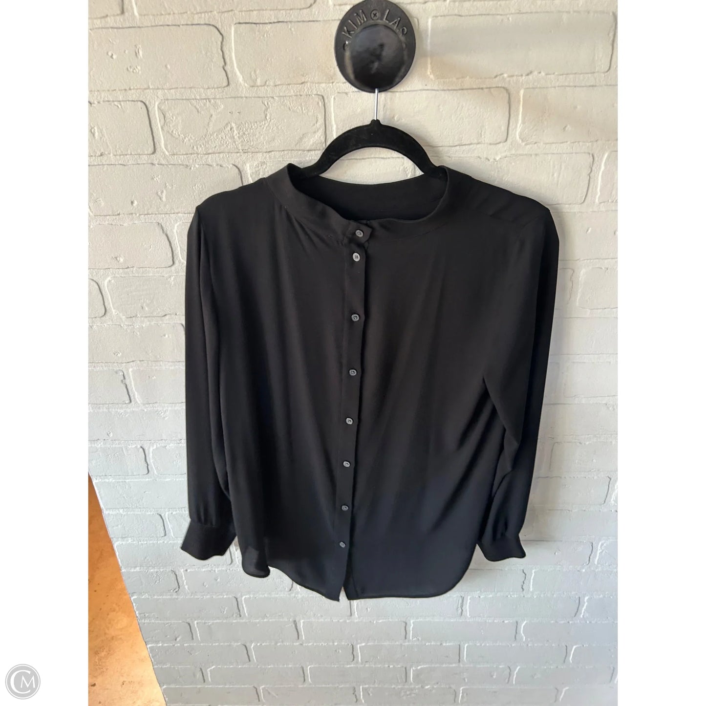 Blouse Long Sleeve By Loft In Black, Size: S
