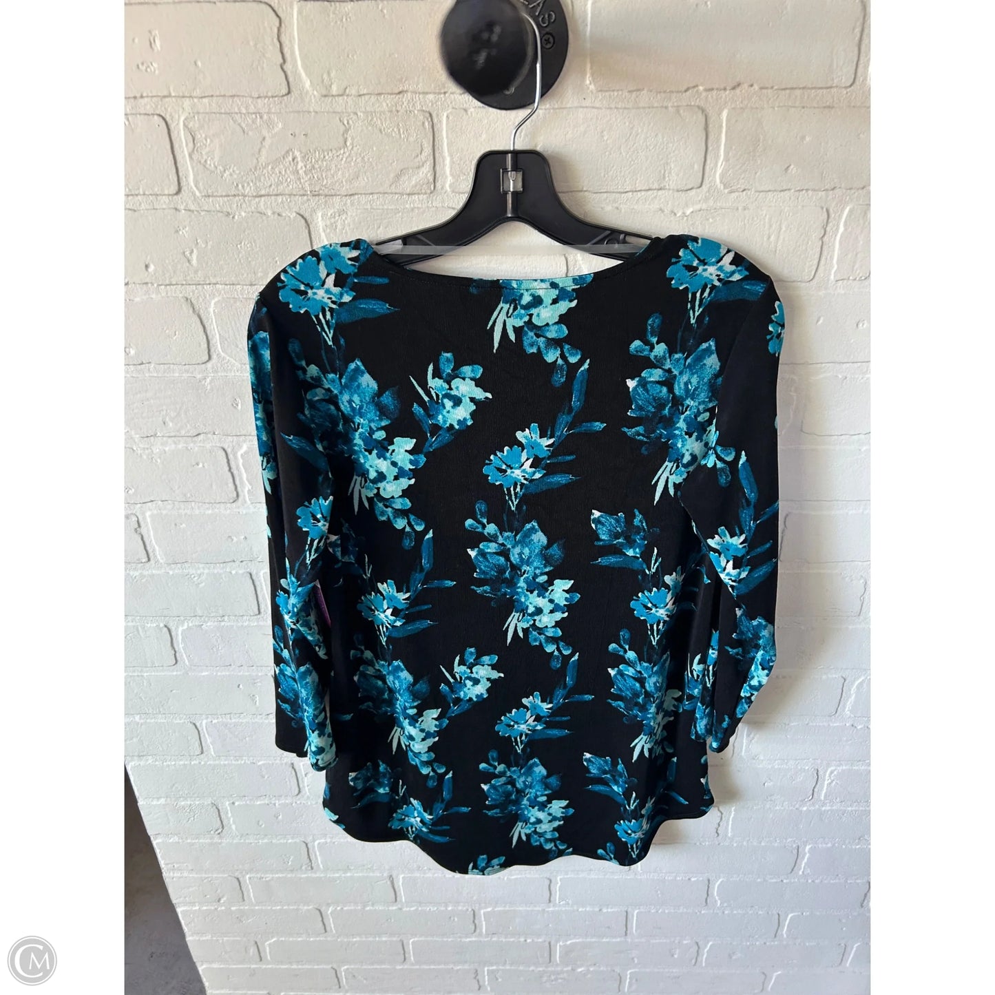 Top Long Sleeve By Chicos In Black & Blue, Size: S