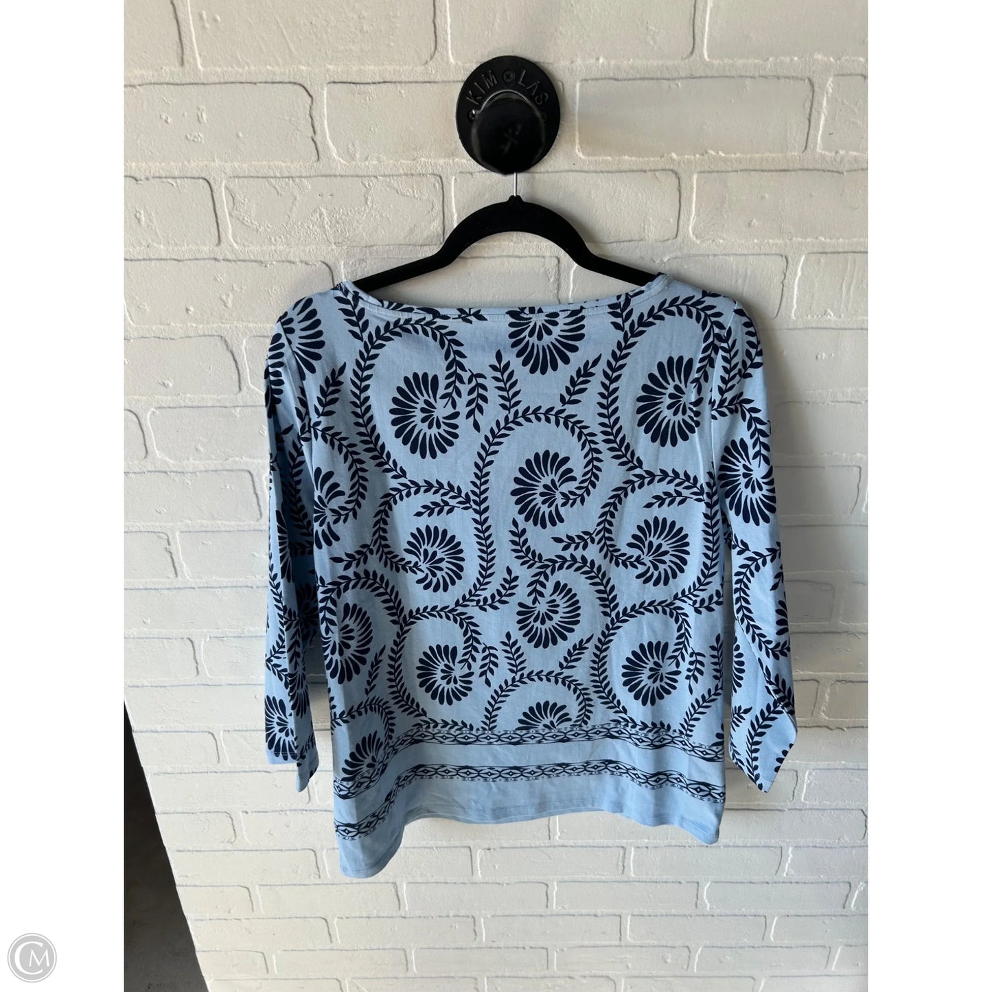 Top 3/4 Sleeve Basic By Talbots In Blue, Size: L