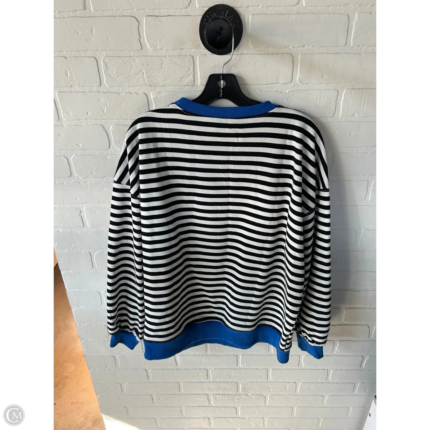 Sweatshirt Crewneck By Cme In Black & White, Size: M