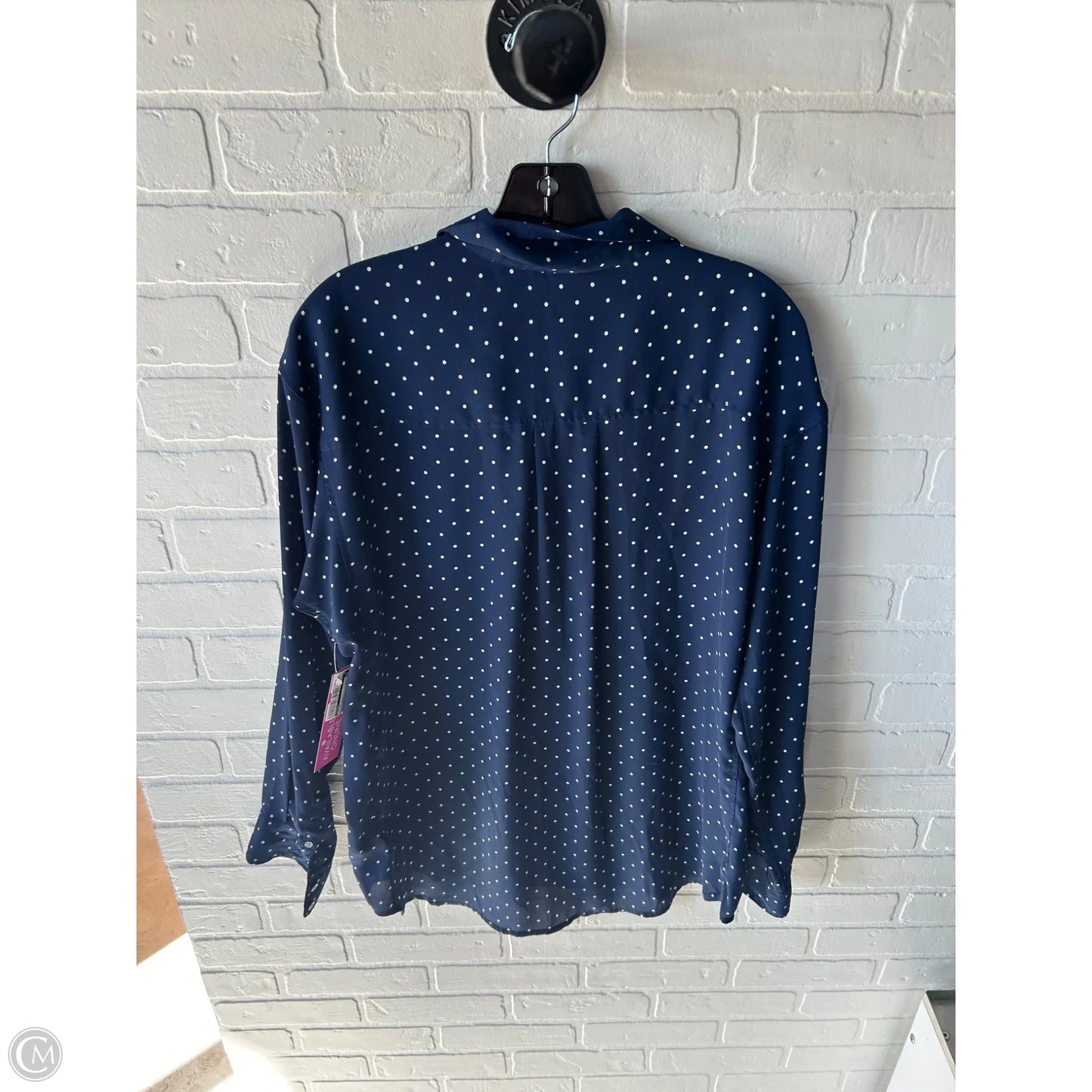 Top Long Sleeve By Stylus In Blue & White, Size: Xl