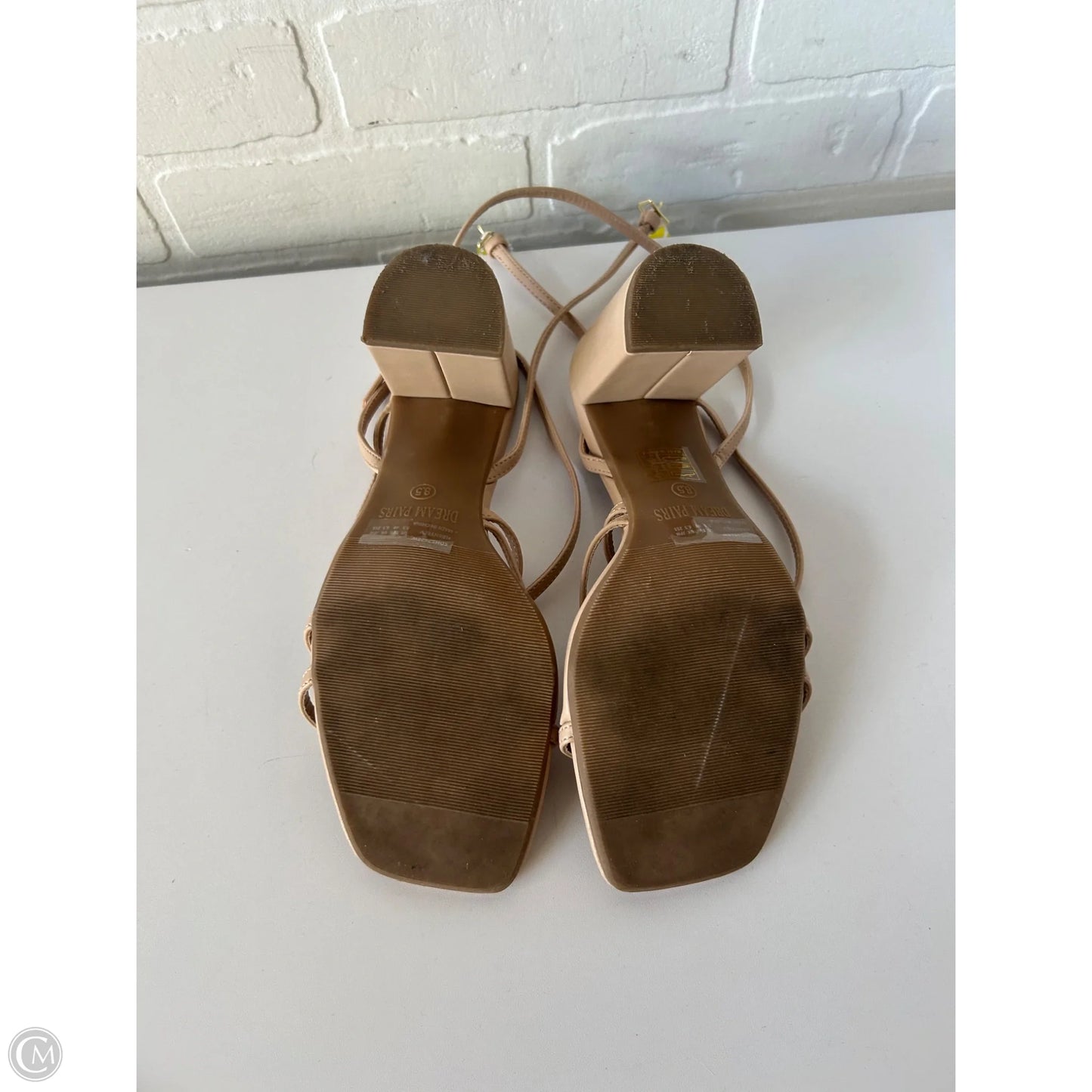 Sandals Heels Block By Dream Pairs In Tan, Size: 8.5