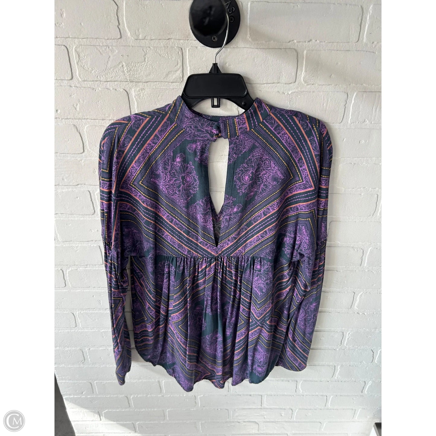 Top Long Sleeve By Free People In Blue & Purple, Size: S