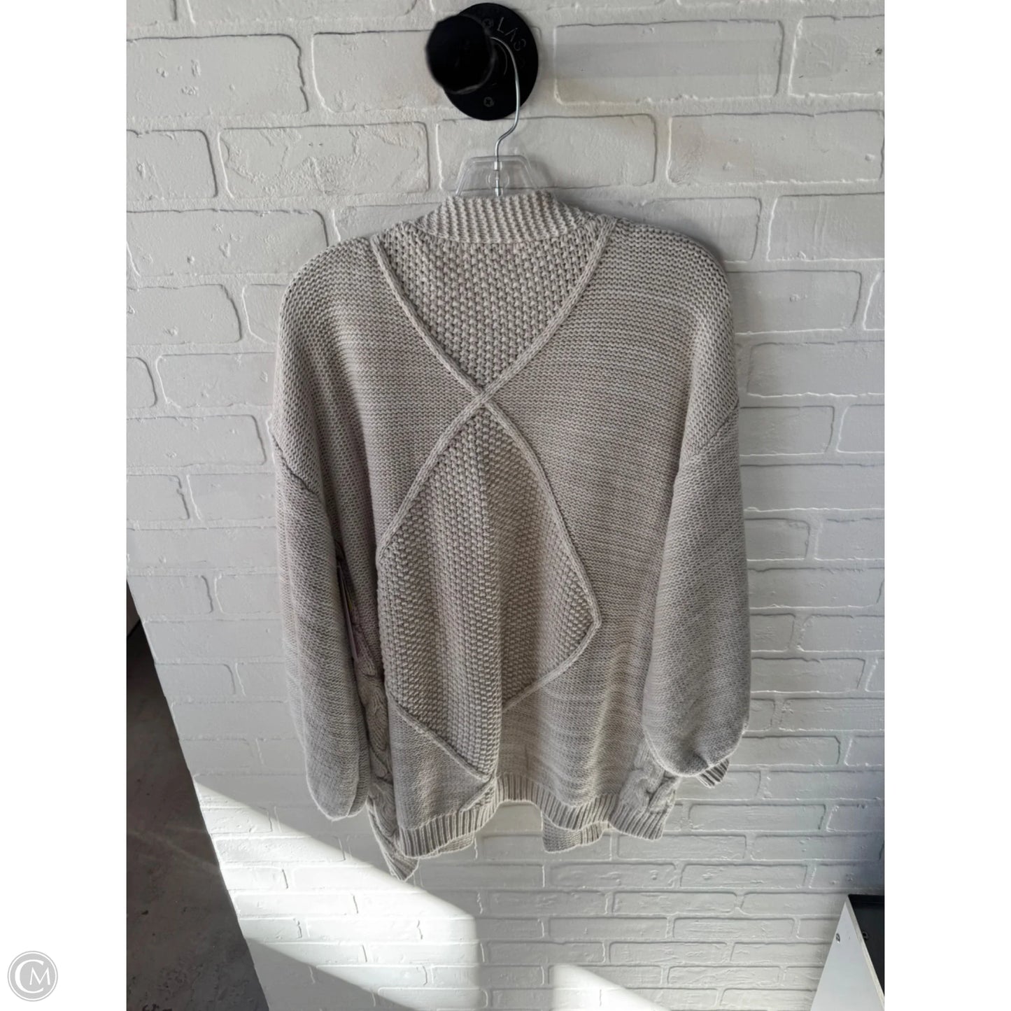 Sweater Cardigan By Skies Are Blue In Cream, Size: L