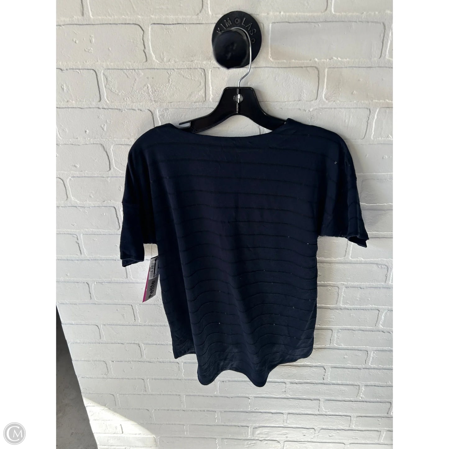 Top Short Sleeve By Loft In Navy, Size: Xsp