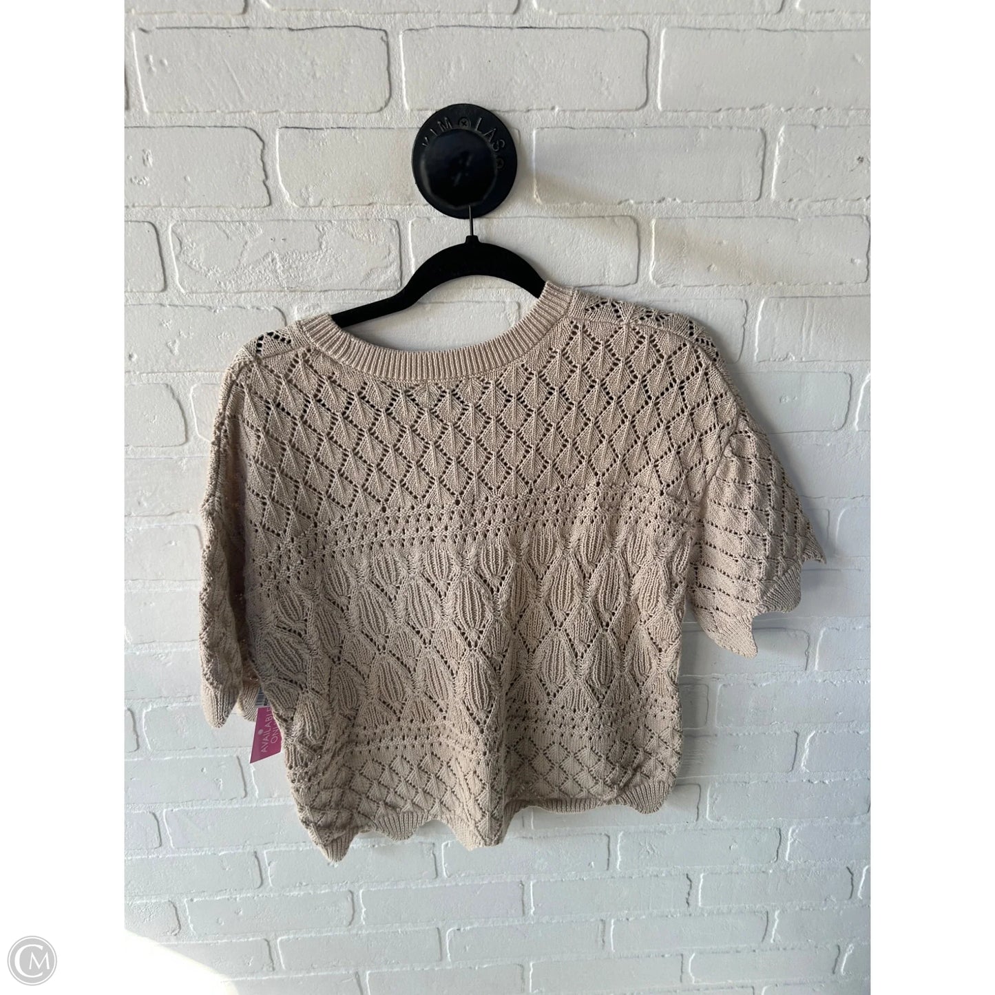 Sweater Short Sleeve By Splendid In Tan, Size: M