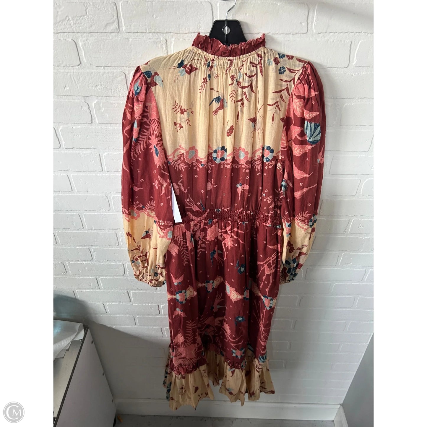 Dress Casual Maxi By Cmc In Brown & Cream, Size: M