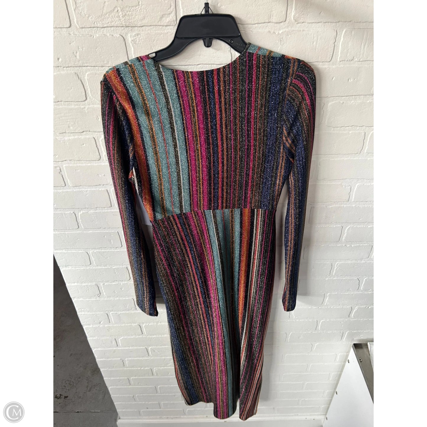 Dress Casual Maxi By Chelsea 28 In Black & Gold, Size: M