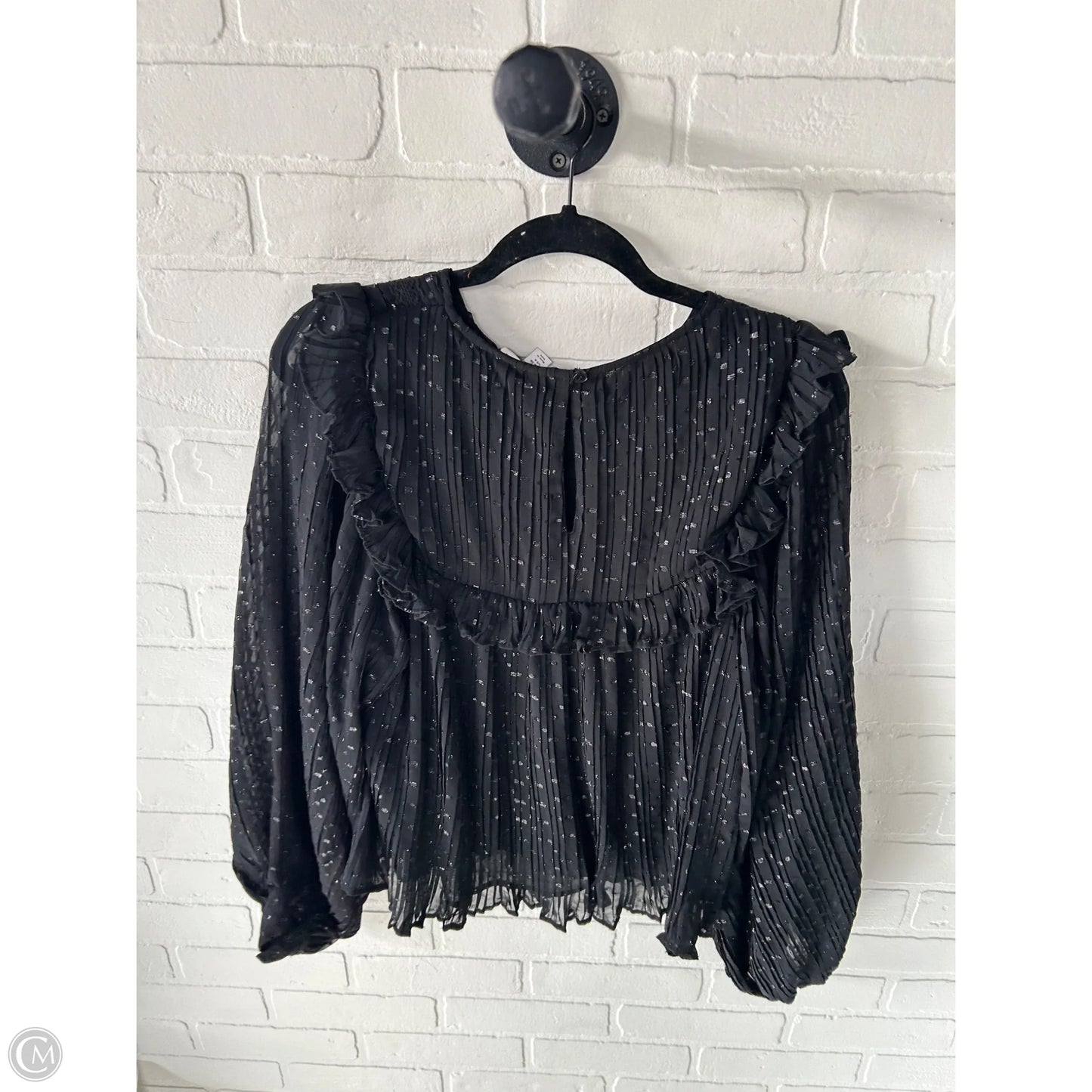 Top Long Sleeve By Topshop In Black, Size: S