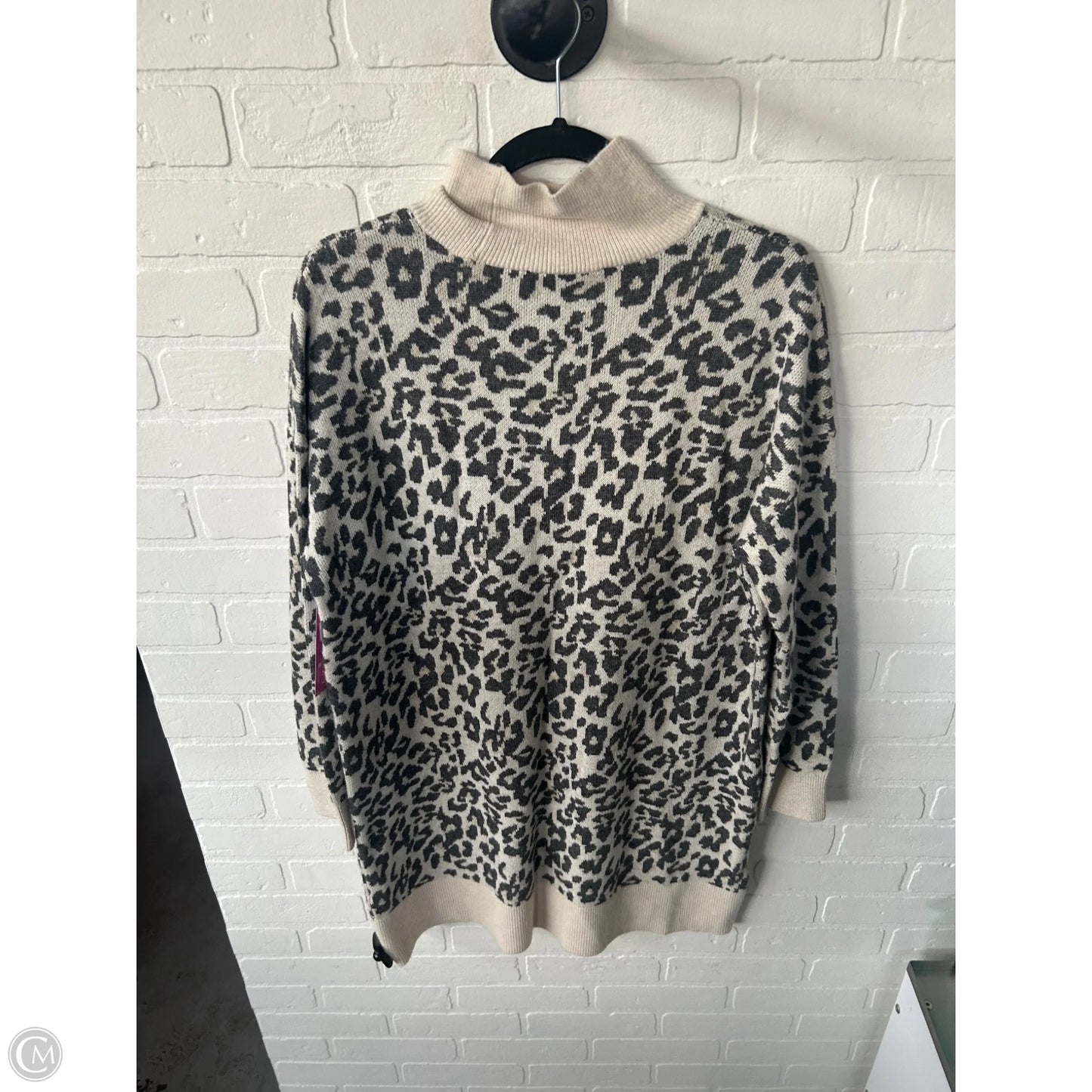 Sweater By Loft In Black & Cream, Size: L