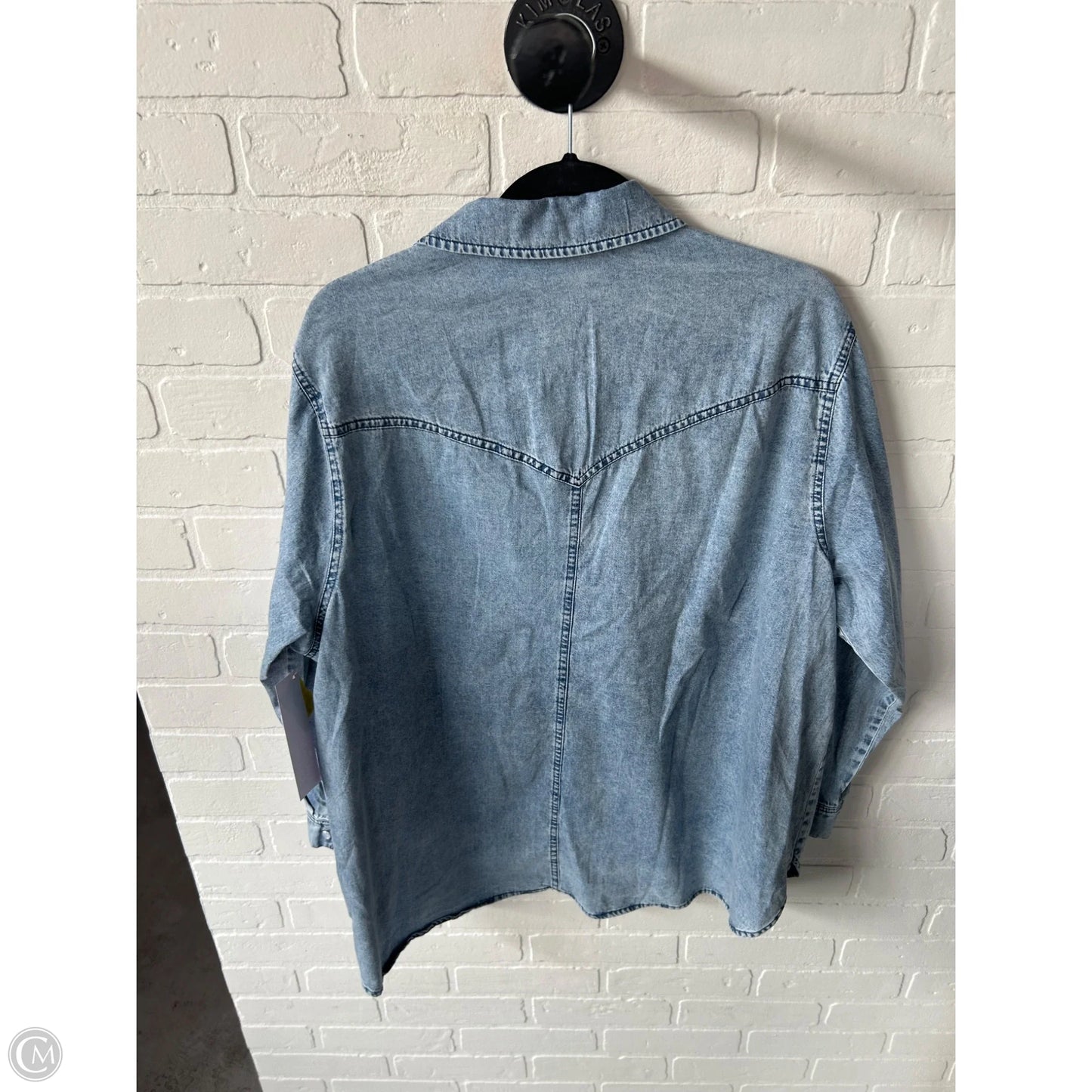 Top Long Sleeve By Jane And Delancey In Blue Denim, Size: 1x