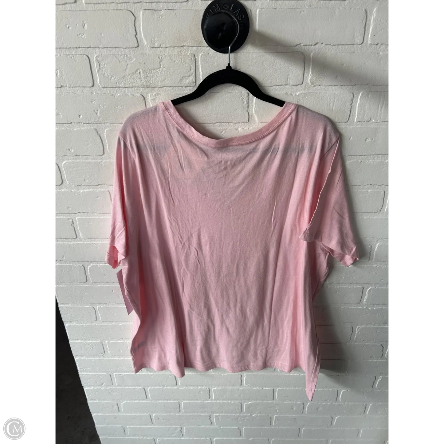 Top Short Sleeve Basic By Ava & Viv In Pink, Size: 2x