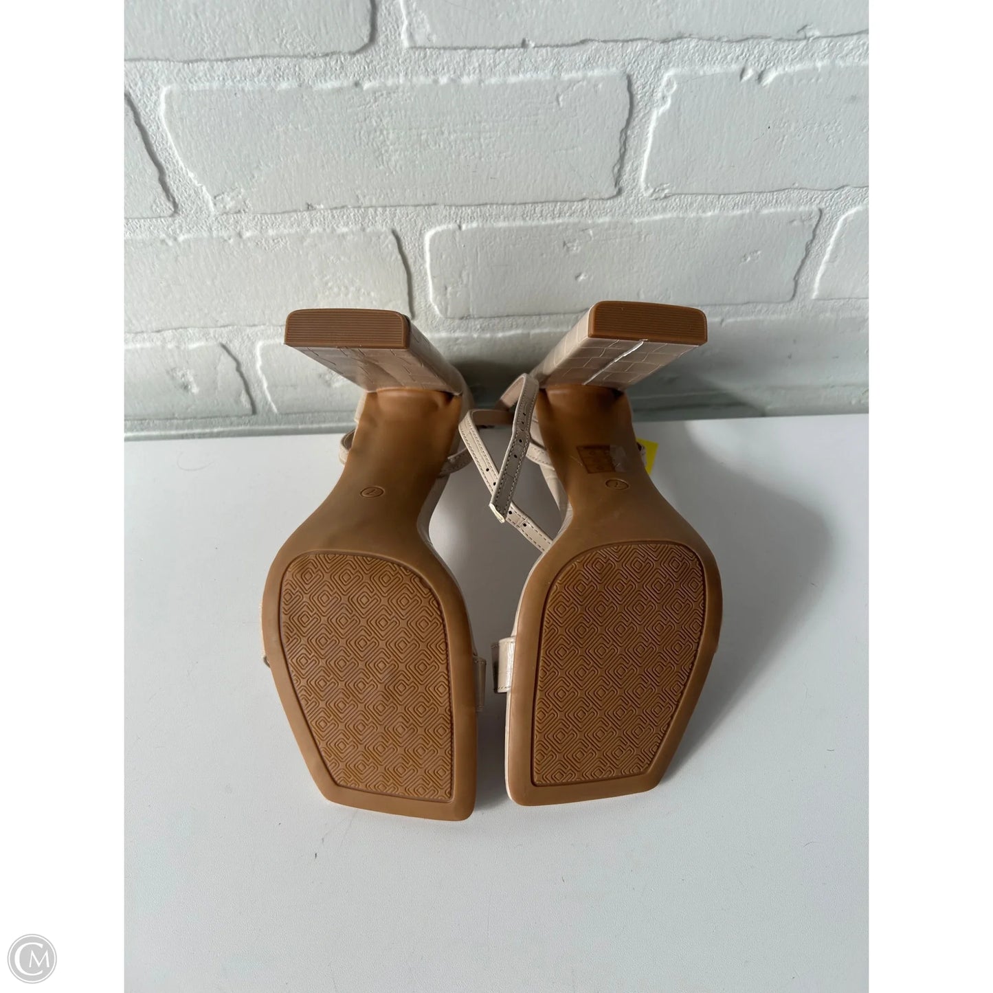 Sandals Heels Block By Dream Pairs In Tan, Size: 7
