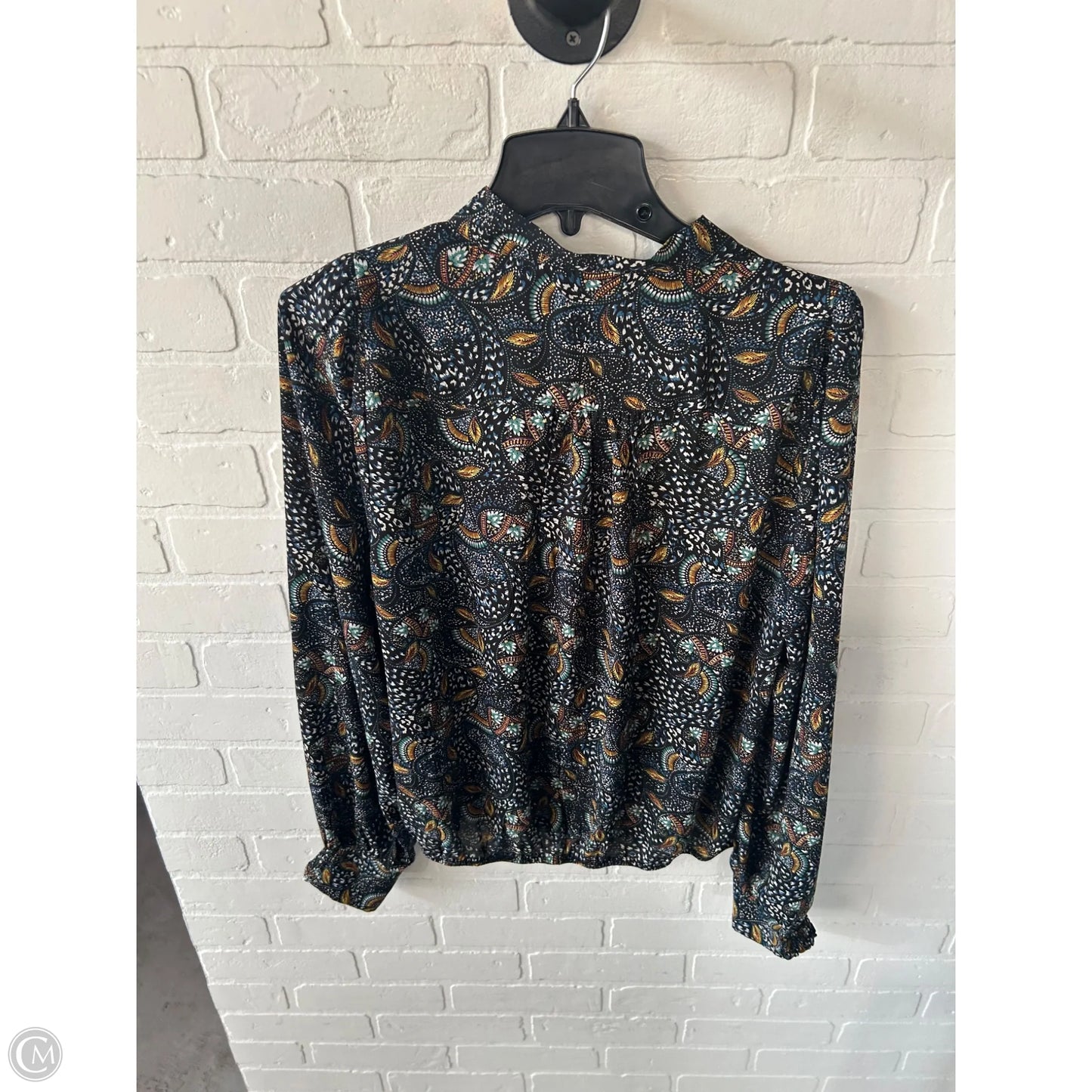 Top Long Sleeve By Evereve In Black & White, Size: L