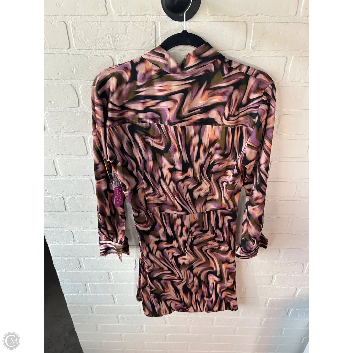 Dress Casual Short By Donna Morgan In Black & Purple, Size: M