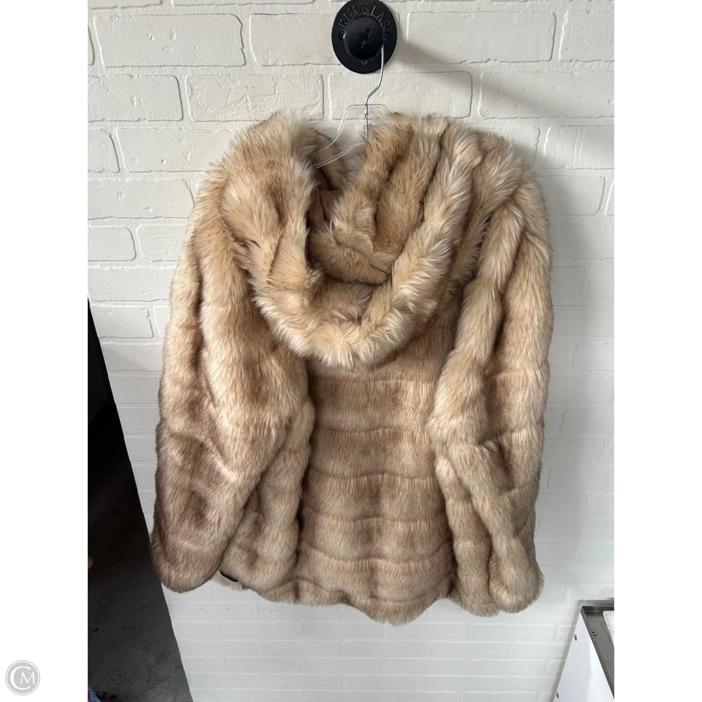 Coat Faux Fur & Sherpa By Clothes Mentor In Tan, Size: 1x