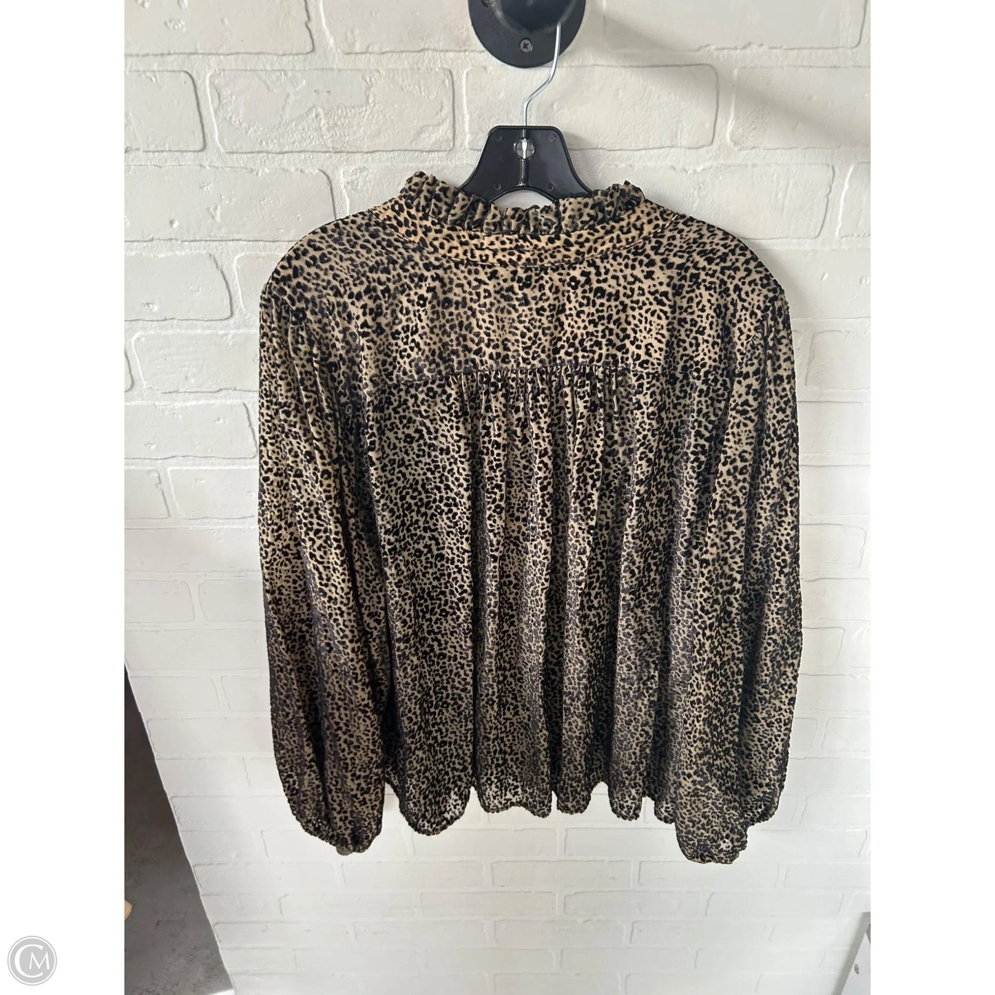 Top Long Sleeve By Anthropologie In Black & Tan, Size: 2x