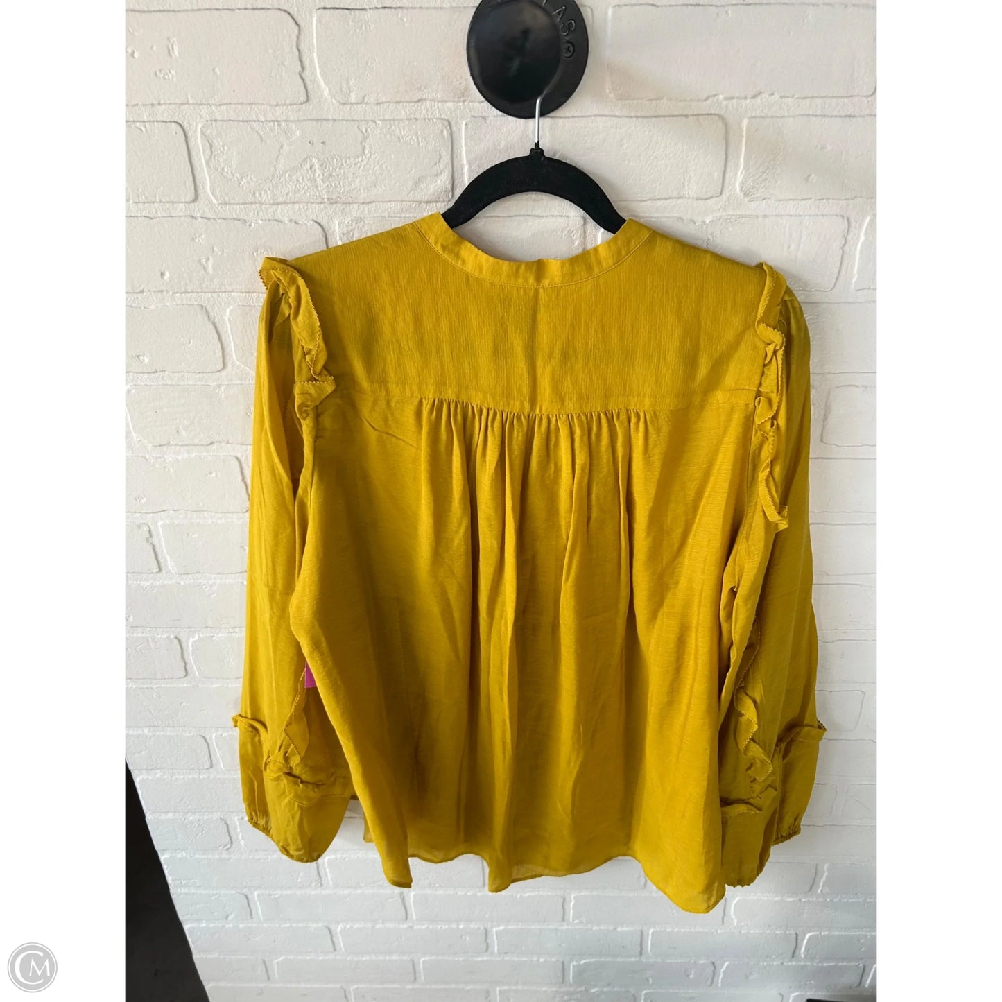 Top Long Sleeve By Ann Taylor In Yellow, Size: L