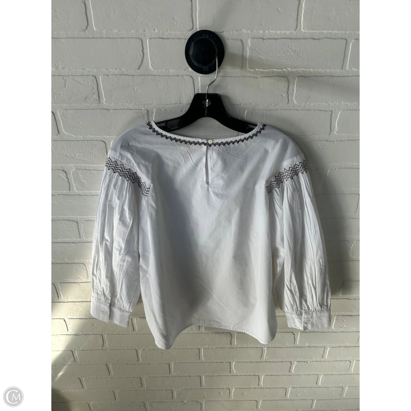Top Long Sleeve By Madewell In White, Size: M