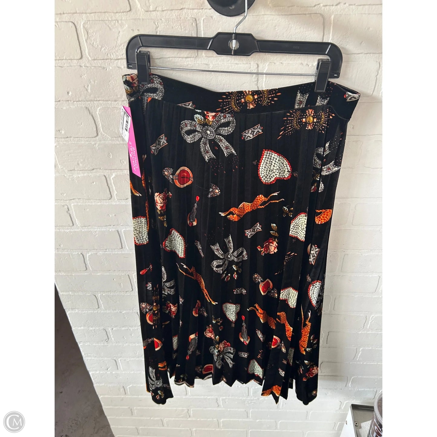 Skirt Midi By Maeve In Black & Orange, Size: 12