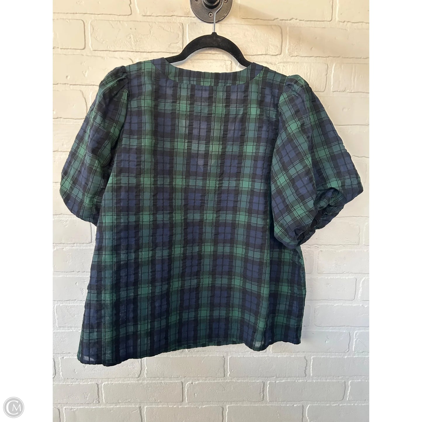 Top Short Sleeve By Loft In Blue & Green, Size: M