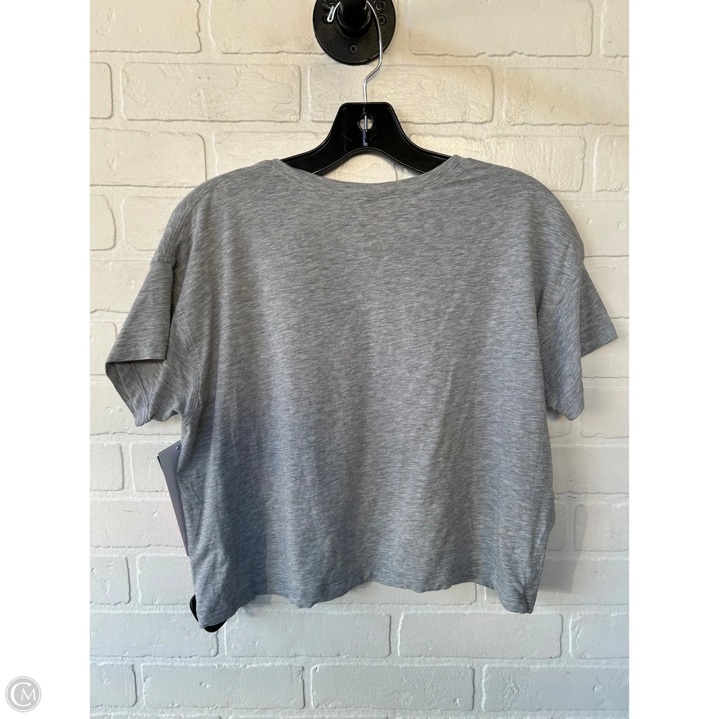 Athletic Top Short Sleeve By Lululemon In Grey, Size: S