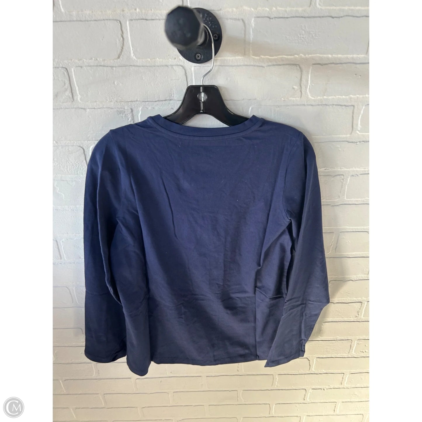 Top Long Sleeve Basic By D&co. In Blue, Size: Xs