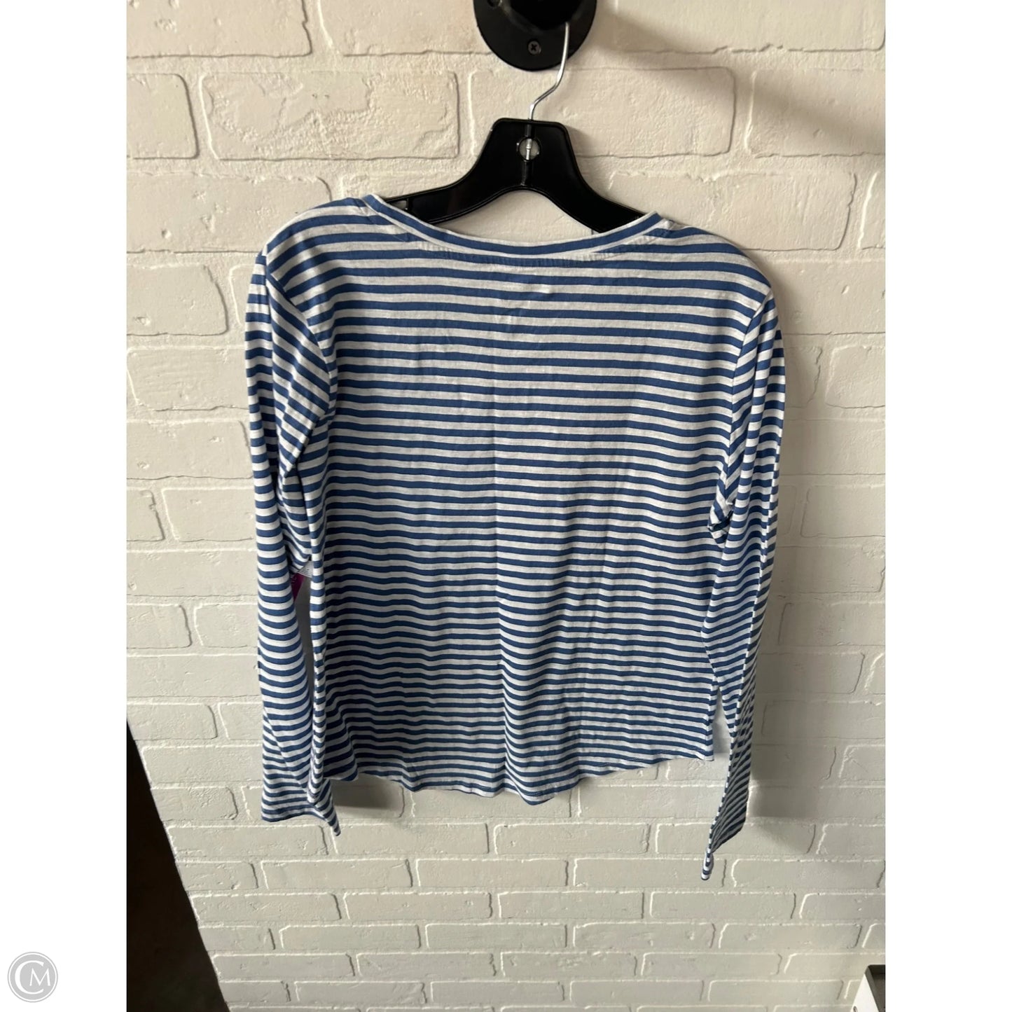 Top Long Sleeve Basic By Sonoma In Blue & White, Size: L