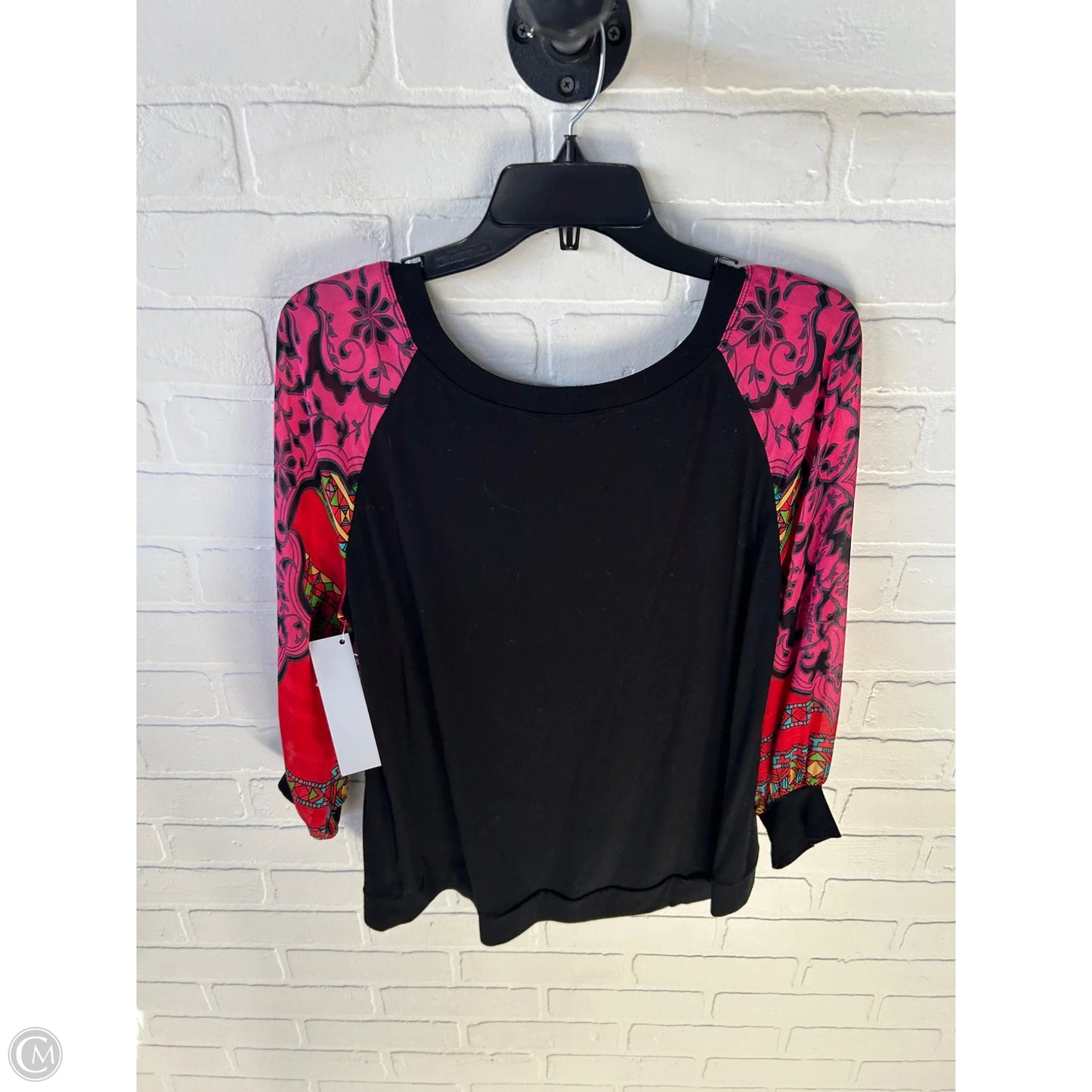 Top Long Sleeve By Hale Bob In Black & Pink, Size: S