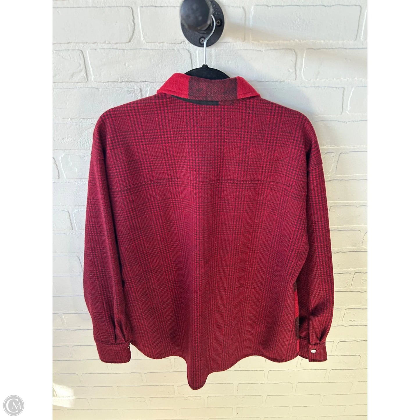 Jacket Shirt By Steve Madden In Black & Red, Size: M