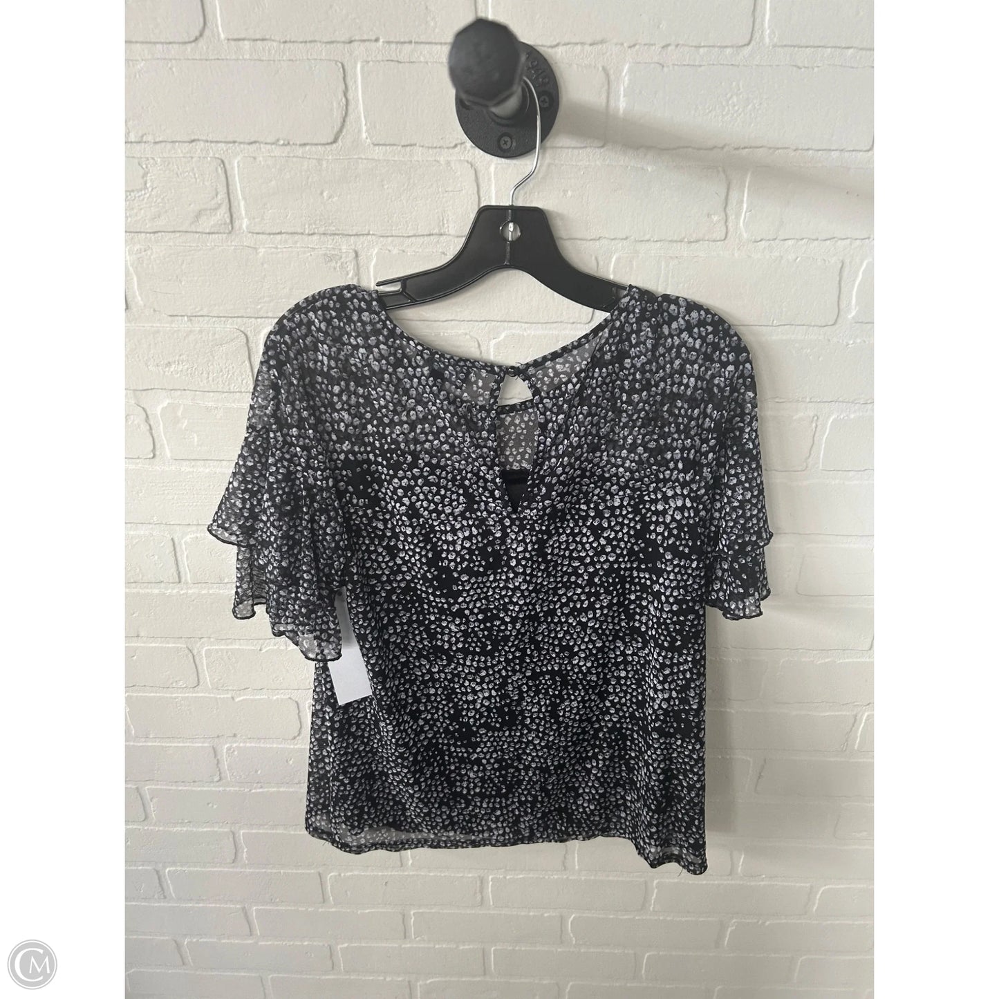 Top Short Sleeve By Auw In Black & Grey, Size: S