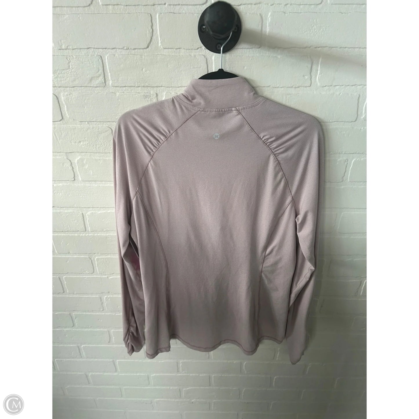 Athletic Top Long Sleeve Collar By Rbx In Pink, Size: L